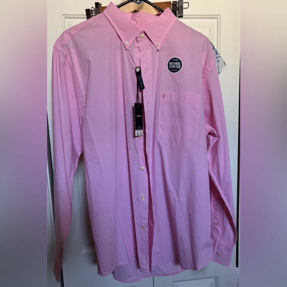 Izod Pink Casual Button Down Shirt